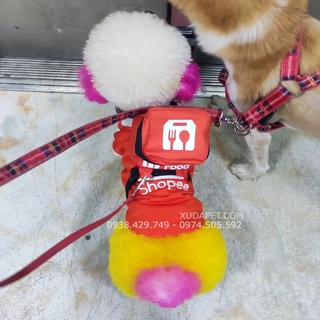 Áo hóa trang shipper shopee cho thú cưng