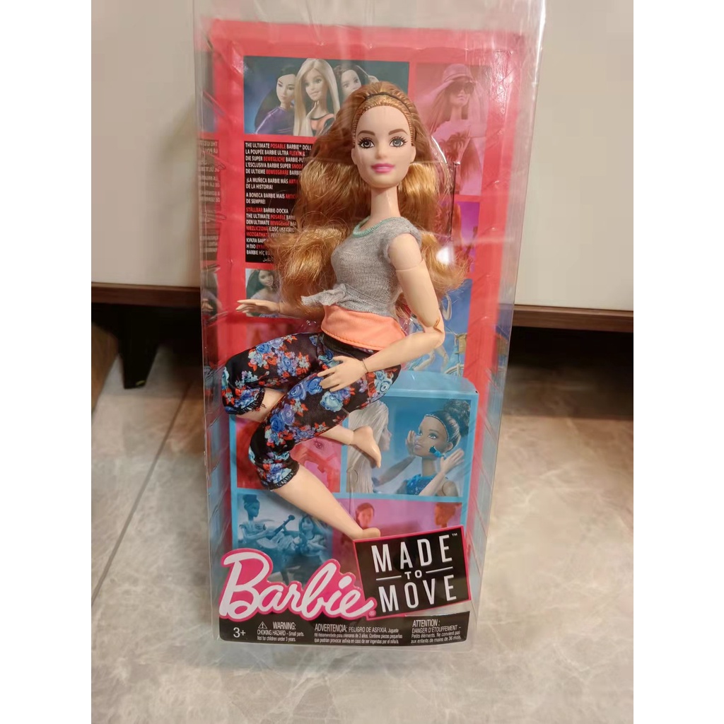 Barbie Made to Move Dolls with 22 Joints and Yoga Clothes, Floral, Pleach FTG84 Búp Bê barbie 22 Khớp Nối Quần Áo Tập yoga Hoa Xếp Nếp ftg84