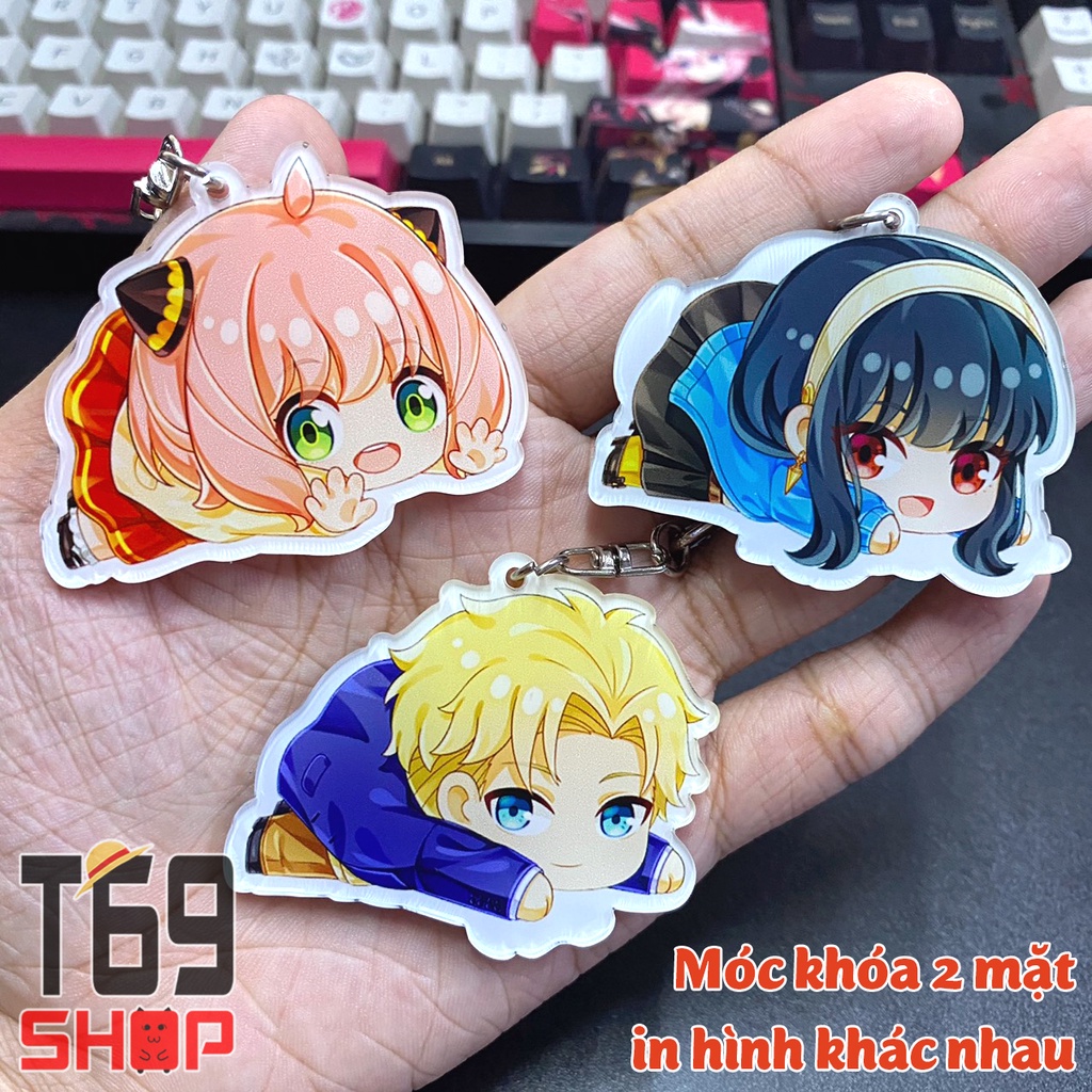 Móc khóa mica anime Spy x Family in 2 mặt khác nhau (Loại cao cấp - Hình in ép giữa 2 mặt mica)