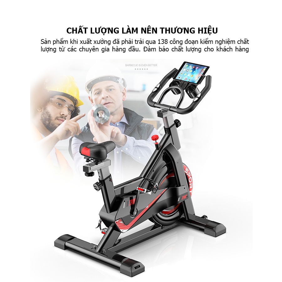 Xe đạp tập thể dục đa năng JOBUR SPINBIKE GH707 vận hành êm ái, chống sóc vượt trội, bảo hành 12 tháng