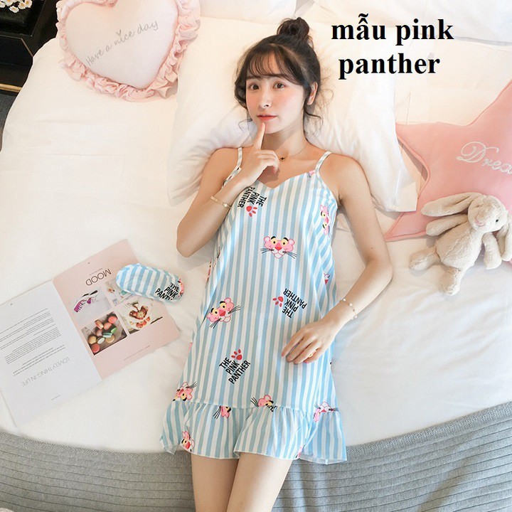 Nhập WAPCK12 giảm 30k đơn từ 150k - Váy ngủ hai dây có đệm ngực đuôi xếp li ( tặng kèm bịt mắt ) | BigBuy360 - bigbuy360.vn