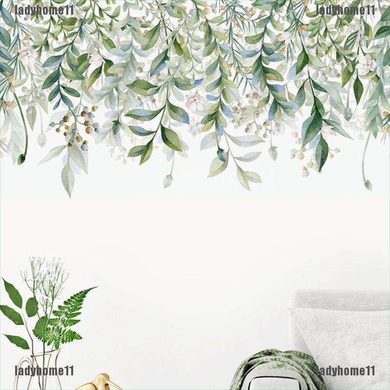 (ladyhome11) Đề Can Dán Tường / Cửa Phòng Khách / Ngủ Hình Lá Cây DIY