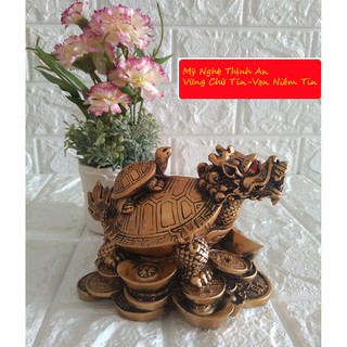 Tượng long quy đại phát đá poly nhũ đồng cỡ trung lqmd03 - lqmd03