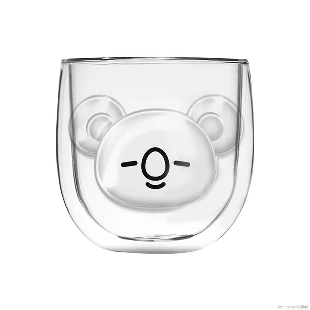 Cốc thủy tinh hai lớp cách nhiệt in hình thành viên nhóm nhạc BTS hoạt hình BT21 300ml | BigBuy360 - bigbuy360.vn