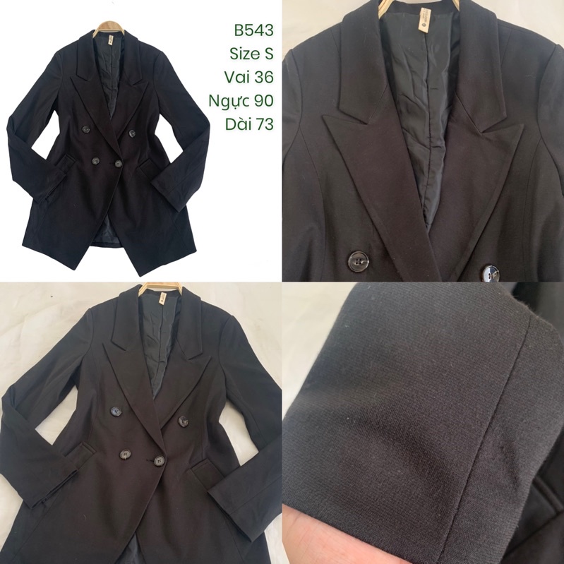 Áo khoác blazer B543 2 lớp dày dặn 2hand Hàn si tuyển ảnh thật