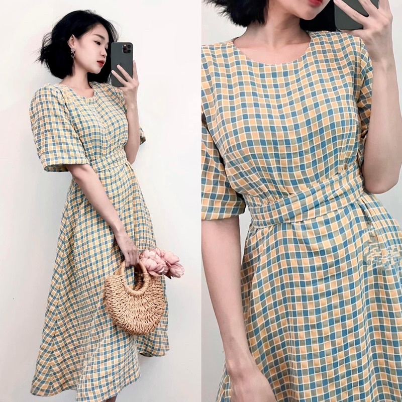 Váy xoè kẻ ô 320k -> 220k