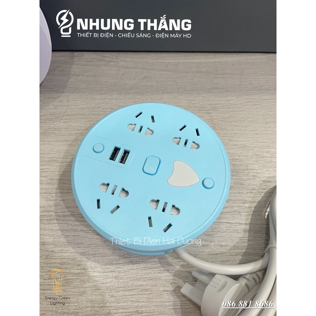 Ổ Cắm Điện Thông Minh OD-815 - C uộn Dây Gọn Gàng - Tích Hợp Đèn Led - Dây Điện Dài 2m8 - Bảo Hành 12 Tháng