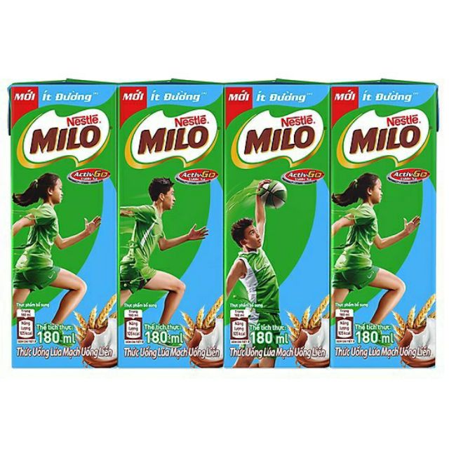 Thùng 48 Hộp Sữa Nestlé Milo Ít Đường (180ml/ Hộp)