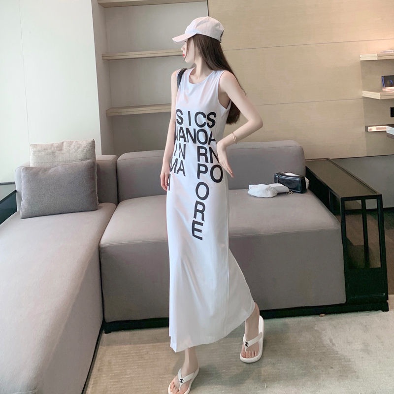 [LININ] Đầm Dài Qua Gối Không Tay Xẻ Tà Dáng Ôm Thời Trang Mùa Hè Kiểu Mới Dành Cho Bạn Nữ