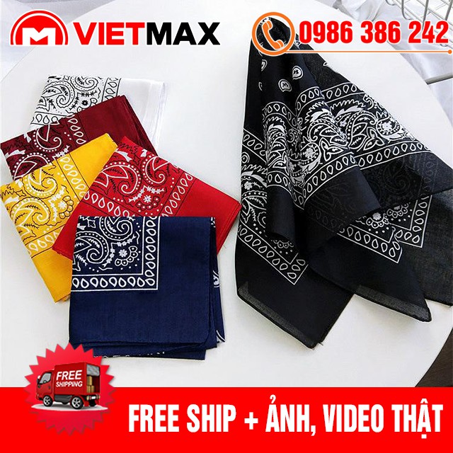 🎁 Khăn Turban Bandana Hip Hop - Khăn Vuông Họa Tiết Đa Năng 55x55 cm