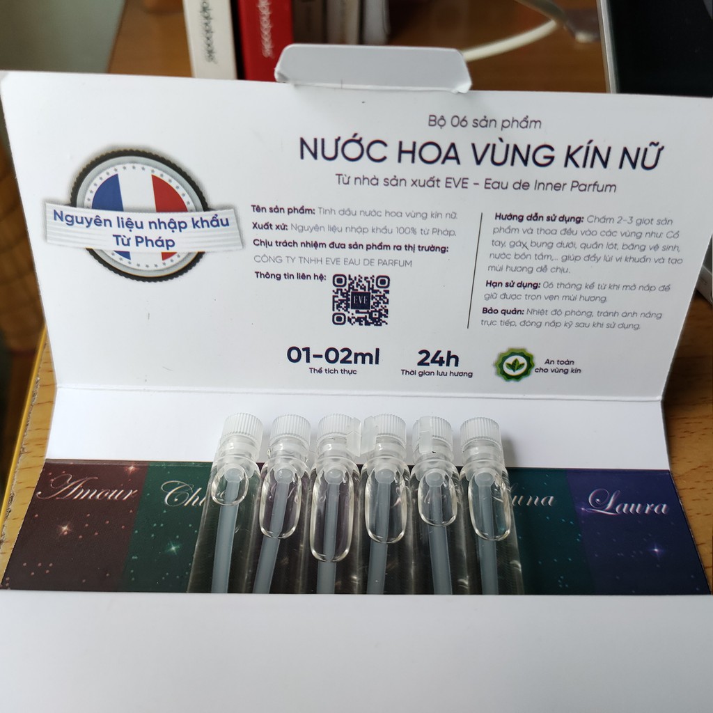 Nước Hoa Cô Bé 06 Chai 1ml Lưu Hương Thơm Lâu - Nước Hoa Vùng Kín Nữ Chính Hãng EVE Eau de Inner Parfum (Có che tên) | Thế Giới Skin Care