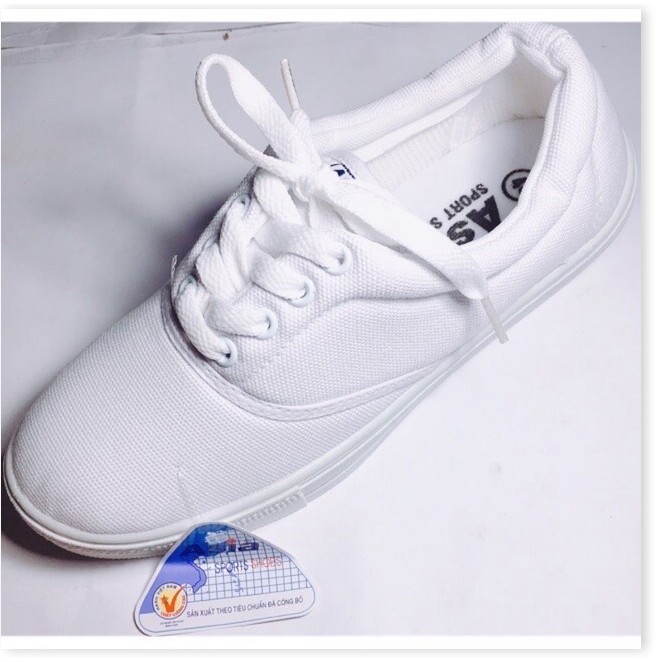 Giày bata trắng asia nam cột buộc dây và xanh đen đi học đi lễ