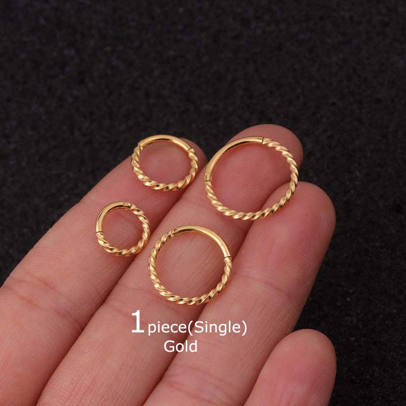 1 Chiếc Khuyên Tai Hình Xoắn Ốc 16g