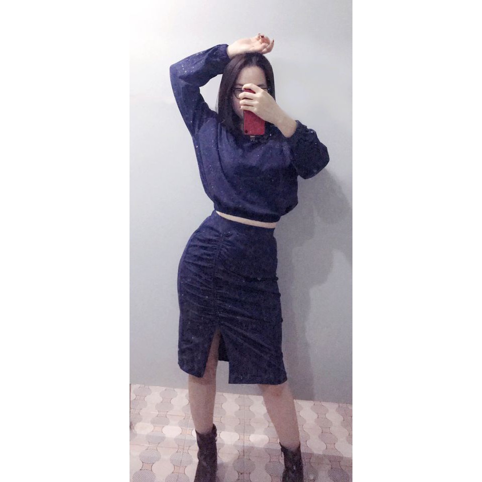 [Mã SKAMA06 giảm 8% tối đa 50K đơn 250K] Rập set chân váy ôm và áo croptop mã 1095 -giấy A0