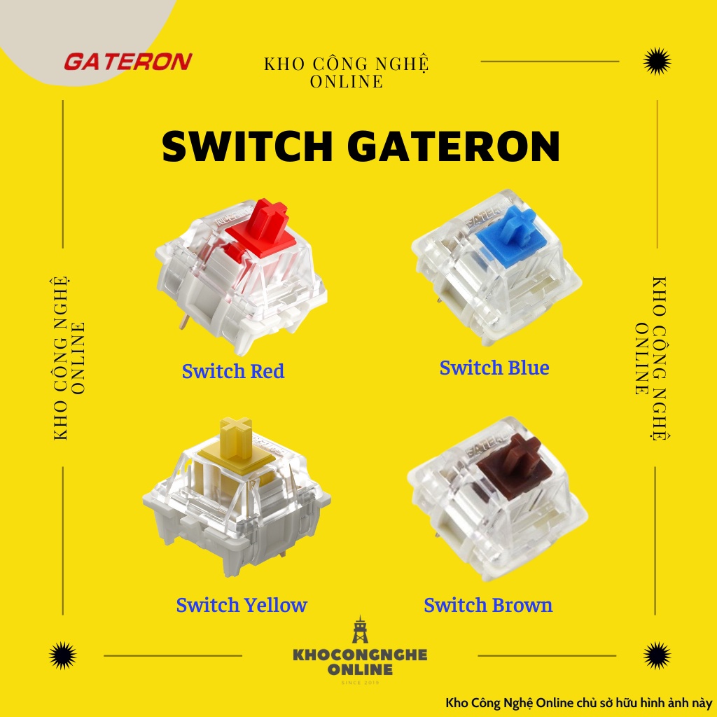 Gateron switch cho bàn phím cơ Blue Switch/Red Switch/Brown Switch