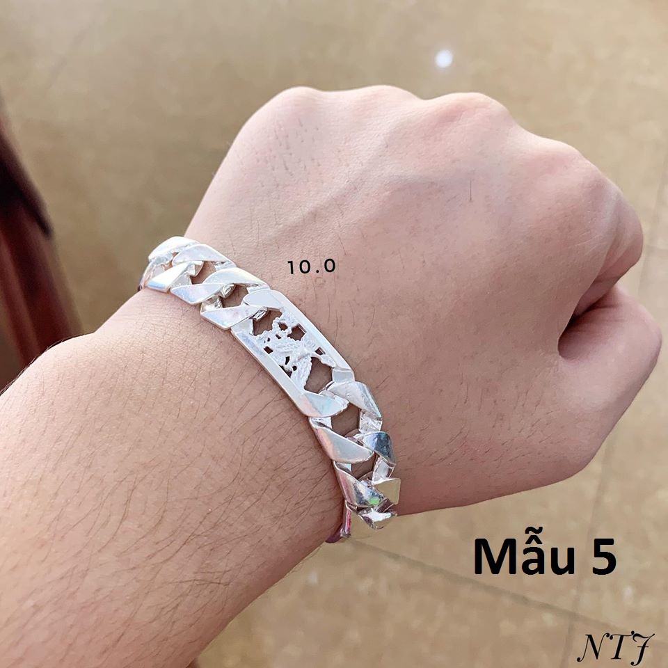Lắc tay bạc nam các mẫu trọng lượng 11 chỉ