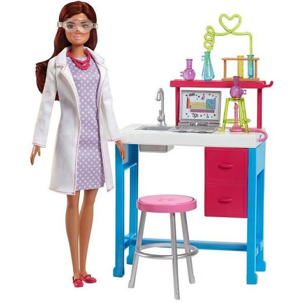 Bộ phụ kiện đồ dùng nghề nghiệp búp bê Barbie - Phòng thí nghiệm FJB28/FJB25