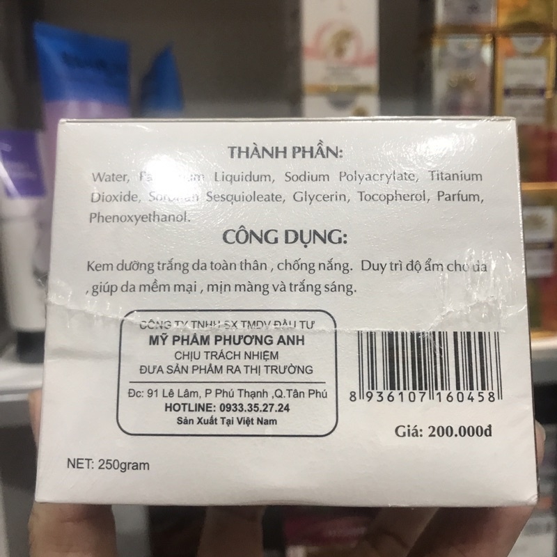 Body Mềm Trắng Da Toàn Thân 250g