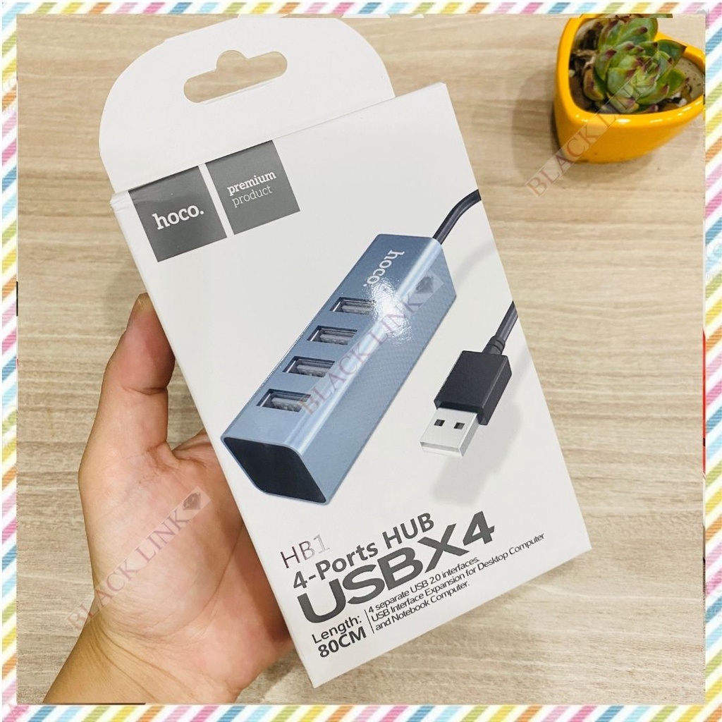 Bộ HUB Bộ Chia Cổng Hoco HB1 4in1 USB sang 4 cổng USB Truyền Dữ Liệu Nhanh Tương Thích Mọi Hệ Điều Hành