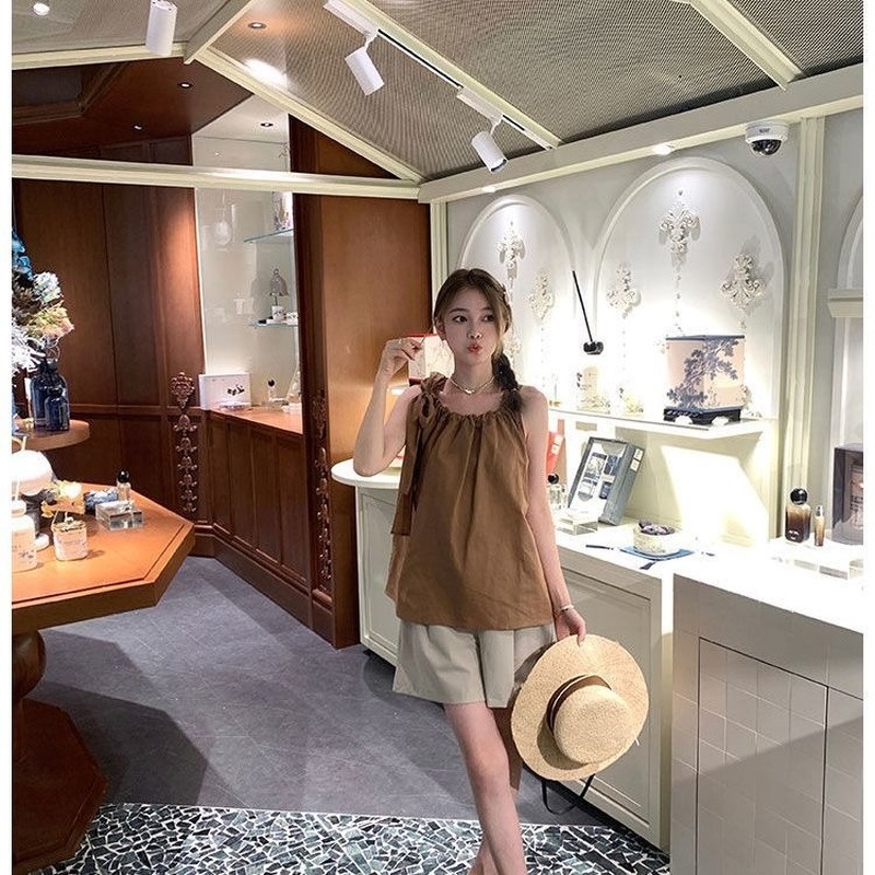 Áo Thun Cotton Lanh Cao Cấp Hở Vai Thời Trang Mùa Hè 2022 Mới Cho Bé Gái