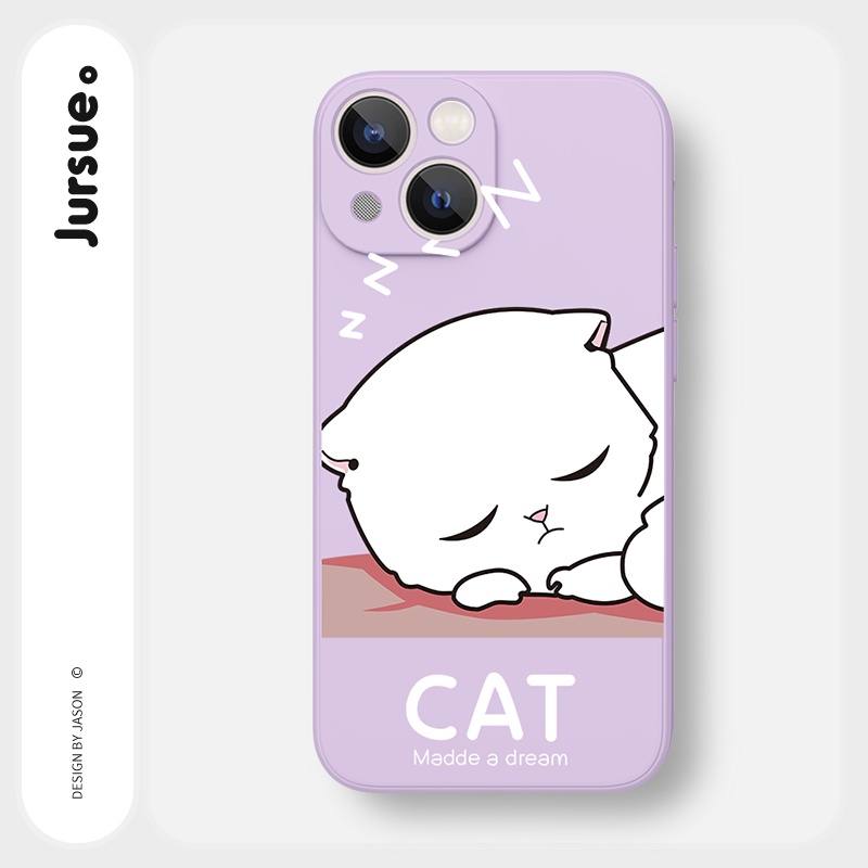 Ốp lưng JURSUE hoạt hình cặp đôi dễ thương đẹp cho iPhone 13 12 11 Pro Max SE 2020 X XR XS ip 8 7 6 6S Plus kute Y178