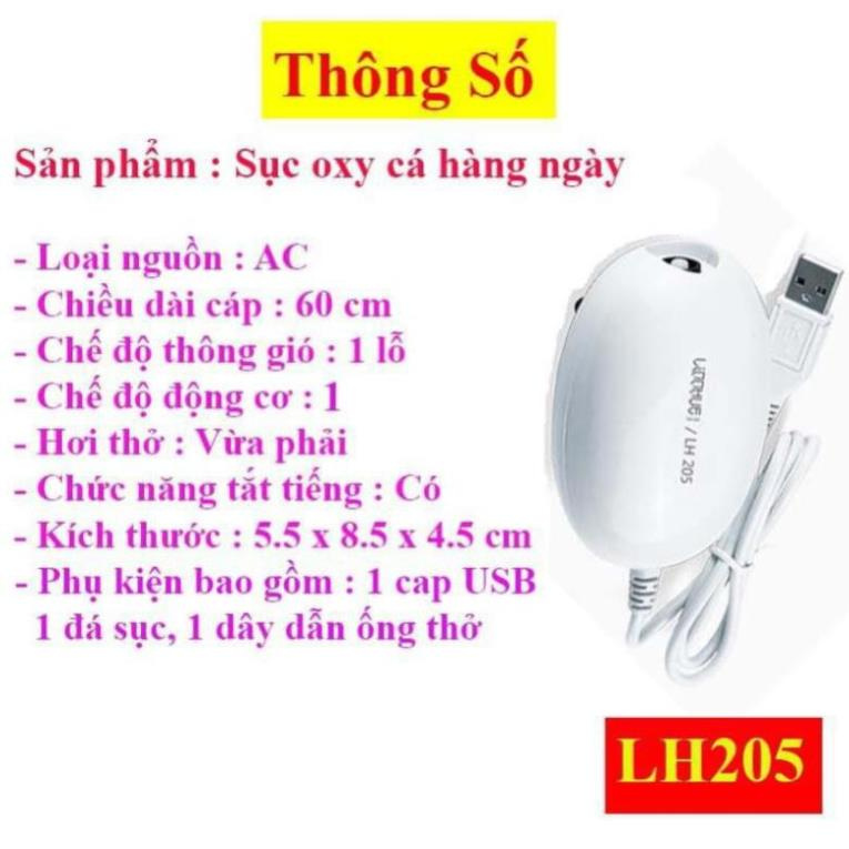 Máy sục oxy hồ cá , sục khí bể cá USB chuyên dụng LH loại ổ đơn , ổ kép cao cấp LK-9