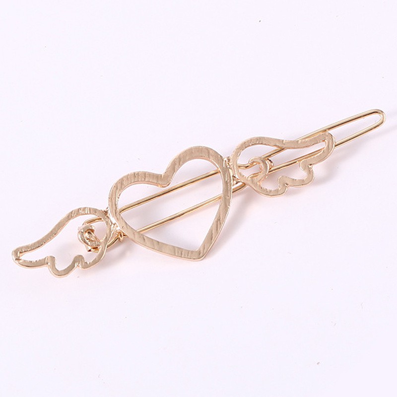 Kẹp Tóc Kim Loại Hình Trái Tim Đáng Yêu Phong Cách Hàn Quốc Cho Nữ