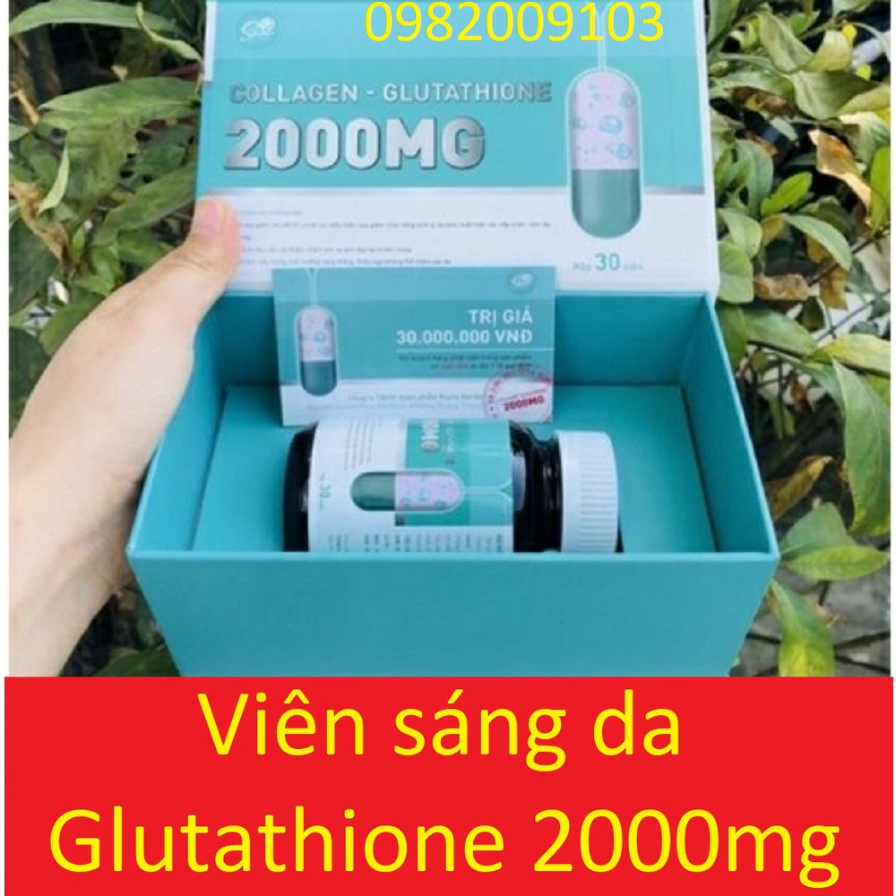 viên uống trắng da glutathione collagen 1000mg 2000mg (ngừa nám giảm thâm dch triple white glutathion 1000 2000 mg)