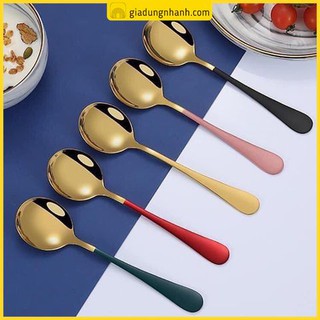 [VIP] Bộ 5 Muỗng Inox Mạ Vàng Hoàng Gia Cao Cấp