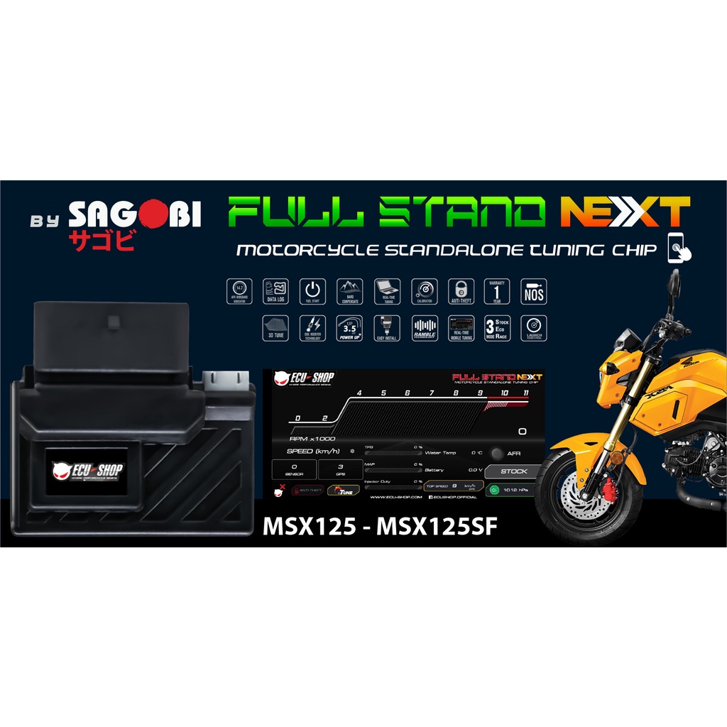 BỘ ĐIỀU KHIỂN ĐỘNG CƠ (ECU) FULL STAND NEXT CHO HONDA MSX/ MSX SF125 (2013-2020)