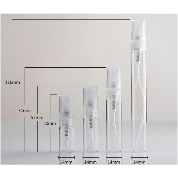 Lọ thủy tinh TRÒN 2ml, 3ml, 5ml, 10ml xịt phun sương - Vỏ chai 2ml 3ml 5ml 10ml , ống chiết nước hoa mini đi du lịch