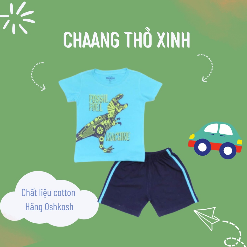 Bộ cộc tay hãng Oshkosh cho bé trai màu xanh size 1-7