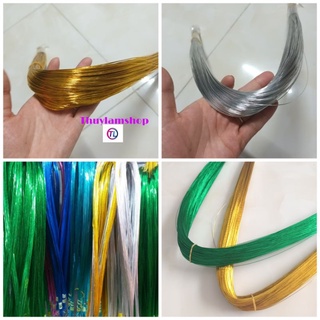 Bó 1kg khoảng 600 sợi kẽm dài 90cm kết bông làm cây cành vàng lá ngọc