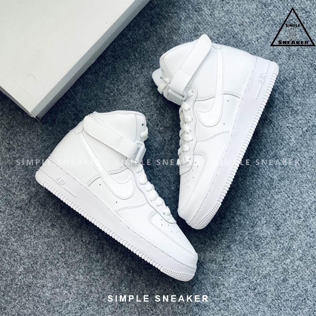 Giày Nike AF1 Cổ Cao Chính Hãng 🔴FREESHIP🔴Giày Sneaker Thể Thao Nike Air Force 1 High Allwhite Nam Nữ - Simple Sneaker