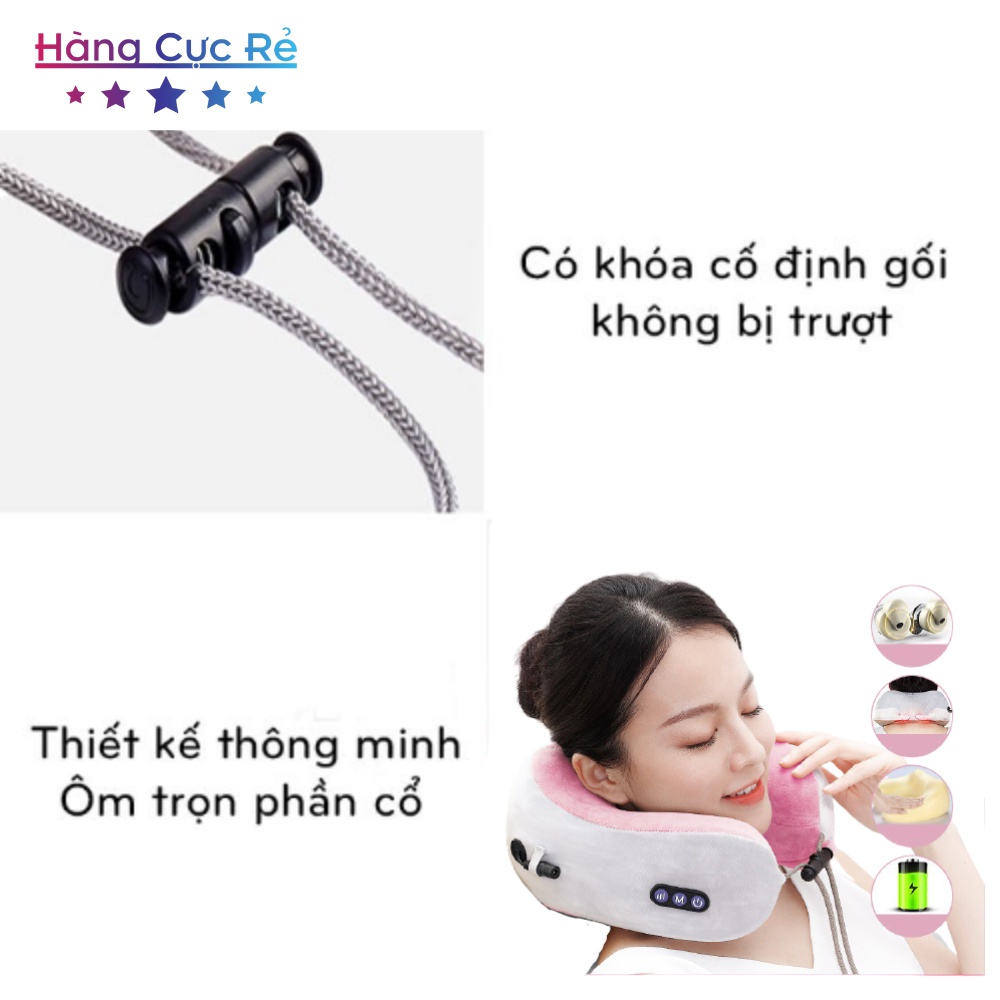 Gối massage cổ vai gáy kiêm gối ngủ tiện lợi, máy mát xa cổ chữ U cao cấp của Shop Hàng Cực Rẻ