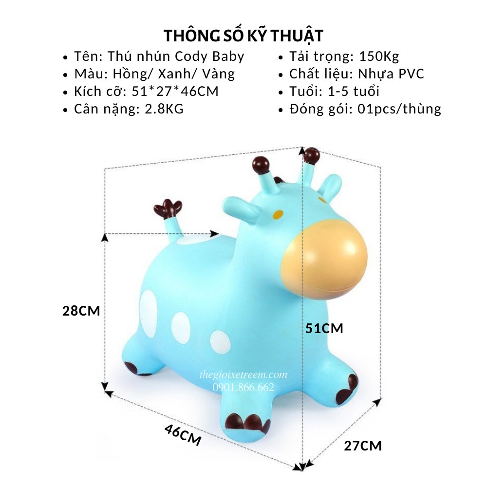 Thú Nhún cho bé Cody Baby [Hàng dày, xuất EU- Cam kết Hàng chính Hãng]