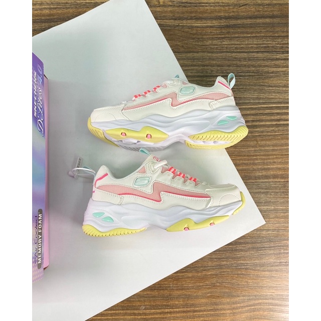 Giày thể thao nữ đế cao phối màu trẻ trung thương hiệu Skechers da thật hàng cao cấp