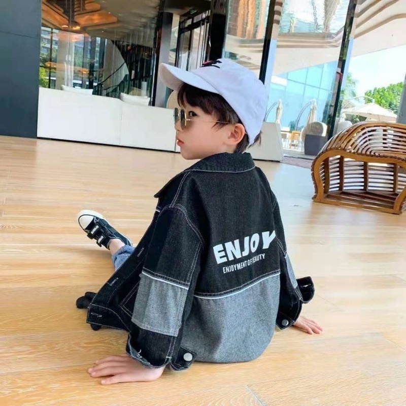 Áo Khoác Denim Kiểu Hàn Quốc Thời Trang Xuân Thu Cho Bé Trai