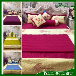 Bộ chăn ga gối sattin CAO CẤP/ bộ chăn ga  gối đệm cưới 5 món
