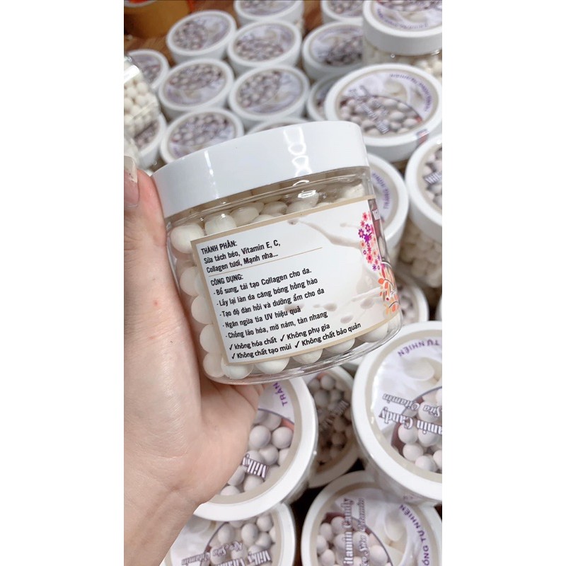 Kẹo sữa vitamin candy giúp da trắng hồng mịn màng,mờ nám thâm sạm,... | BigBuy360 - bigbuy360.vn