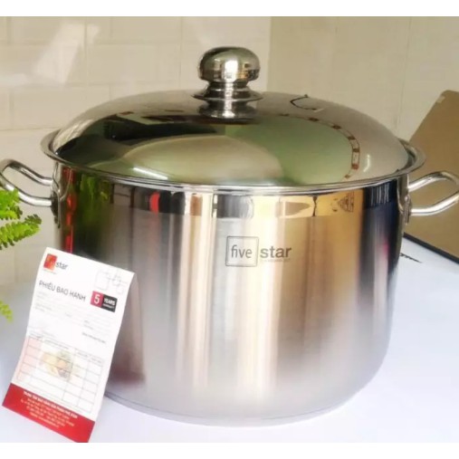 NỒI LUỘC GÀ INOX FIVESTAR 36CM, 20 LÍT, 3 đáy inox, siêu to khổng lồ. Nồi luộc gà bếp từ.