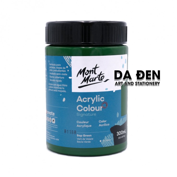 [DA ĐEN] Màu Mont Marte Signature Acrylic Colour 300ml (10.1-oz) - Sap Green