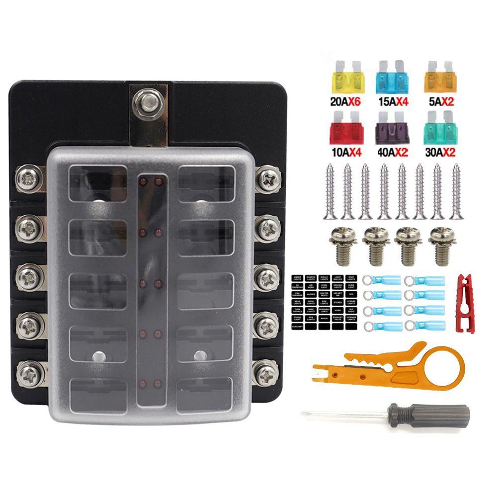 Giá Đỡ Cầu Chì LAYOR1 Lưỡi 12V / 32V 10 Chiều Bằng Nhựa Có Đèn LED Báo Hiệu Cho Tàu Thuyền