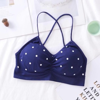 Bra cotton chấm bi dây lưng chéo