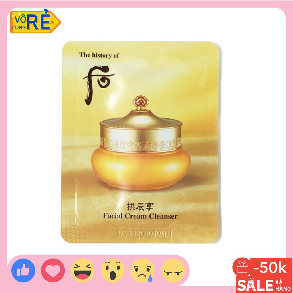 Gói Sample Kem tẩy trang Whoo Facial Cream Cleanser