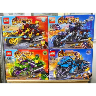 Lắp ráp xếp hình siêu anh hùng Marvel xe máy iron man hulk thor 99926