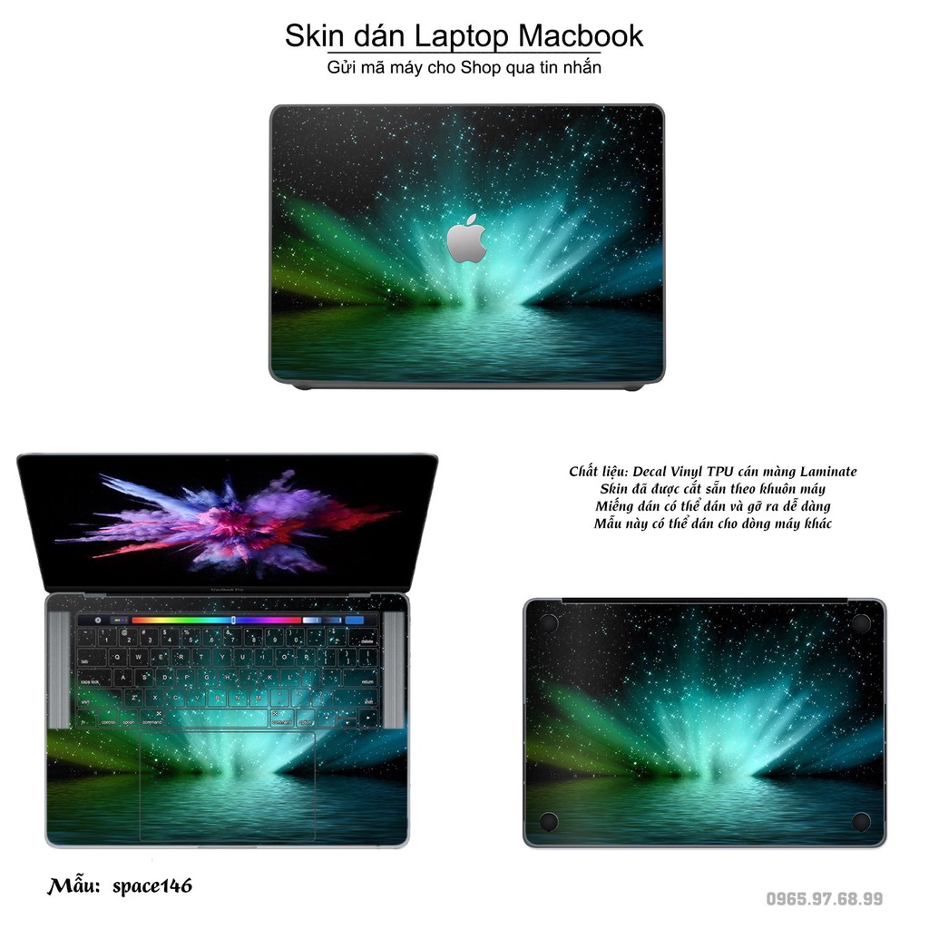 Skin dán Macbook mẫu không gian (đã cắt sẵn, inbox mã máy cho shop)