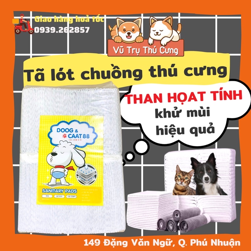 Tã lót chuồng than hoạt tính khử mùi cho thú cưng DOOG &amp; CAAT 88