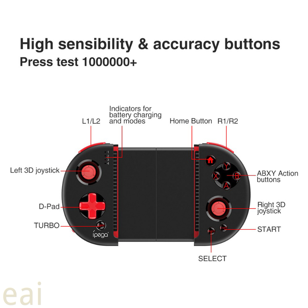 IPEGA Smartphone Bluetooth 4.0 Gamepad Tablet PC Wireless Gaming Controller Extendable Joystick