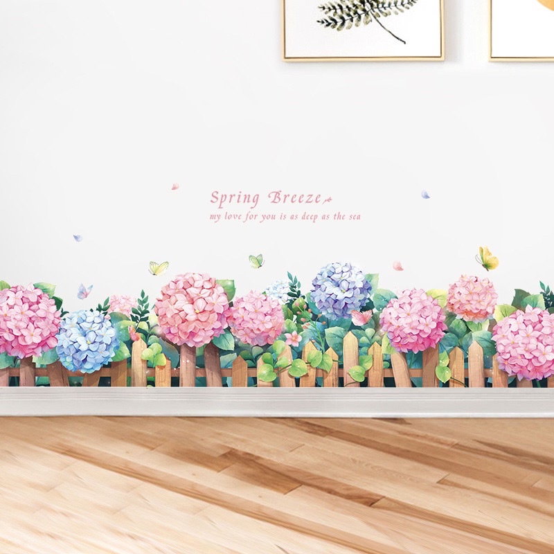 Decal chân tú cầu 3d hàn quốc kích thươc sau dán 1m72 cao 40cm
